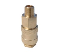 WDK-20SMB Быстроразъемное соединение пневматическое с внешней резьбой 1/4" BSPT, латунь