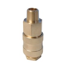 WDK-20SMB Быстроразъемное соединение пневматическое с внешней резьбой 1/4" BSPT, латунь