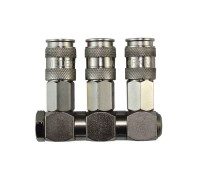 WDK-83RT Разветвитель пневматический с вращающимися соединениями, вход 1/4" (F), 3 выхода БРС