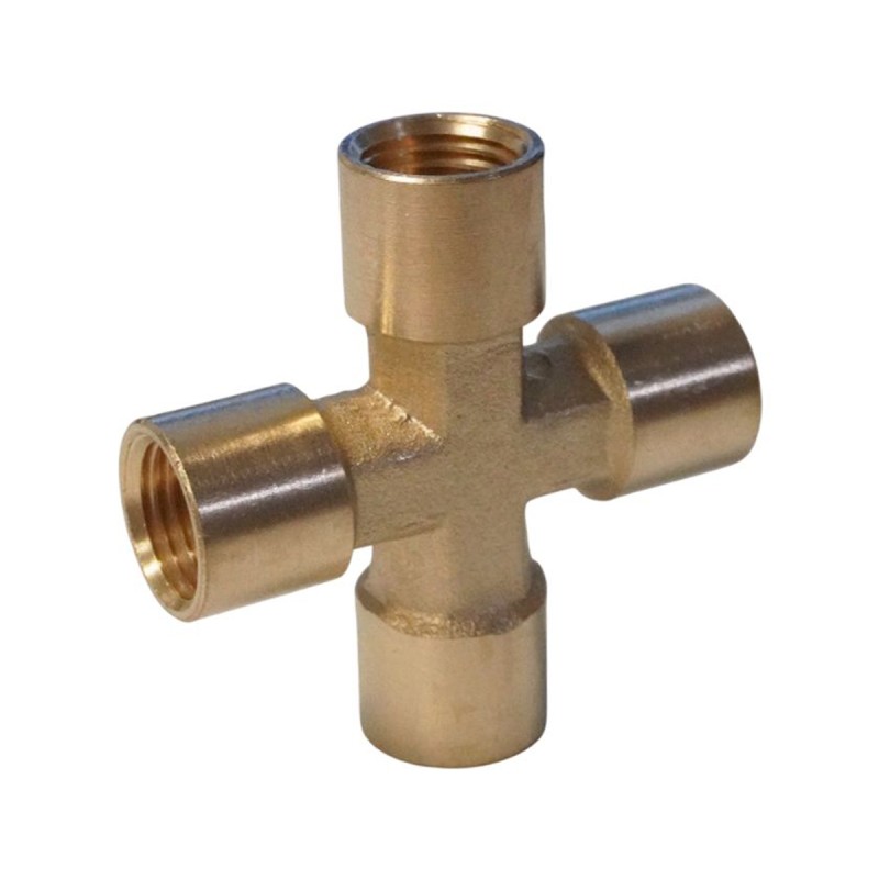 WDK-24FFB Фитинг X - образный, резъба 1/4" PT, F-F-F-F (внутренний), латунь WDK-24FFB Фитинг X - образный, резъба 1/4" PT, F-F-F-F (внутренний), латунь