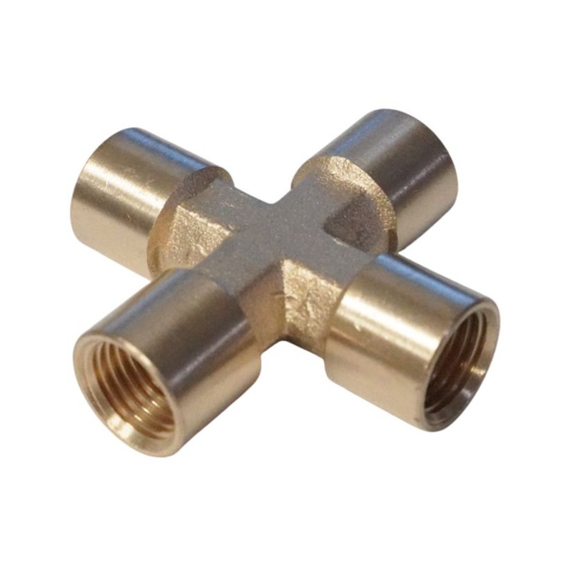 WDK-24FFB Фитинг X - образный, резъба 1/4" PT, F-F-F-F (внутренний), латунь WDK-24FFB Фитинг X - образный, резъба 1/4" PT, F-F-F-F (внутренний), латунь