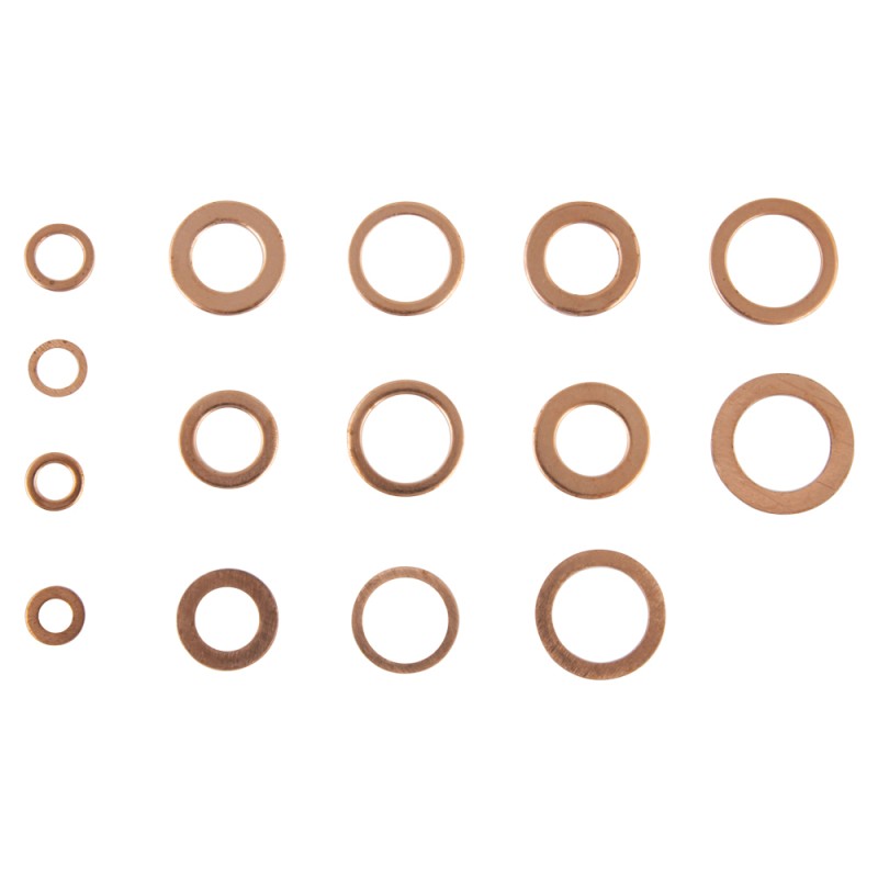 WDK-214067 Набор медных шайб, 15 типоразмеров, 150 шт, WiederKraft WDK-214067 Набор медных шайб, 15 типоразмеров, 150 шт, WiederKraft