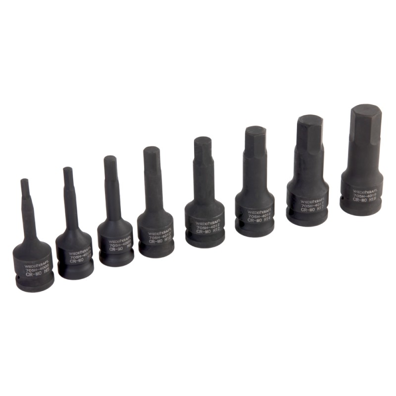 WDK-705H Набор ударных головок 1/2" HEX 8 предметов, H5-H19, WiederKraft WDK-705H Набор ударных головок 1/2" HEX 8 предметов, H5-H19, WiederKraft