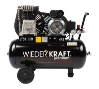 WDK-90532  Масляный поршневой компрессор с ременным приводом:320 л/мин, 9 бар; 220 В, ресивер 50 л