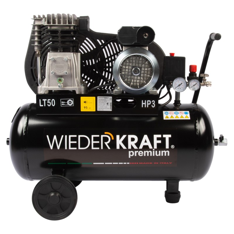 WDK-90532 Масляный поршневой компрессор с ременным приводом:320 л/мин, 9 бар; 220 В, ресивер 50 л, WiederKraft WDK-90532 Масляный поршневой компрессор с ременным приводом:320 л/мин, 9 бар; 220 В, ресивер 50 л, WiederKraft