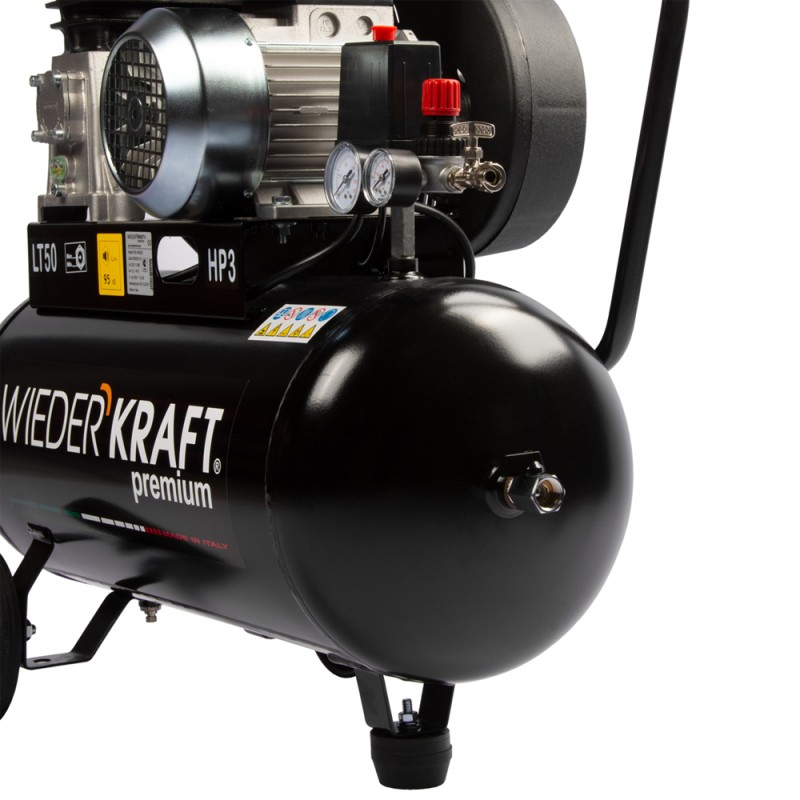 WDK-90532 Масляный поршневой компрессор с ременным приводом:320 л/мин, 9 бар; 220 В, ресивер 50 л, WiederKraft WDK-90532 Масляный поршневой компрессор с ременным приводом:320 л/мин, 9 бар; 220 В, ресивер 50 л, WiederKraft