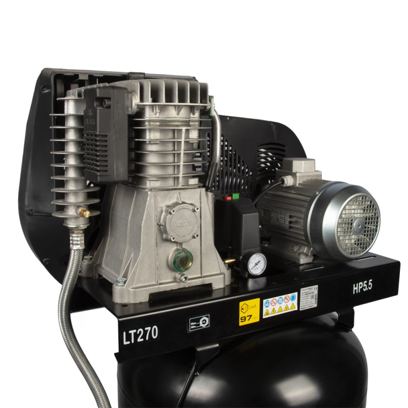 WDK-92760 Поршневой вертикальный компрессор с ременным приводом 606 л/мин, 11 бар, 380 В, 270 л, WiederKraft