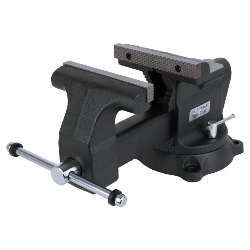 WDK-BV200 Профессиональные слесарные тиски поворотные с наковальней 200 мм, WiederKraft