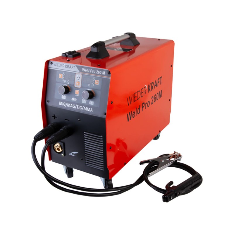 Weld Pro 260M Сварочный аппарат инверторный 260A, 220В MIG/MAG/MMA/Lift TIG с горелкой 24KD, WiederKraft Weld Pro 260M Сварочный аппарат инверторный 260A, 220В MIG/MAG/MMA/Lift TIG с горелкой 24KD, WiederKraft