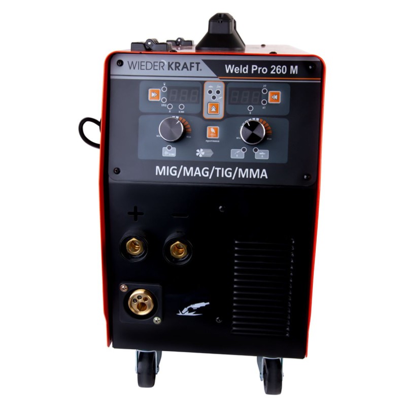 Weld Pro 260M Сварочный аппарат инверторный 260A, 220В MIG/MAG/MMA/Lift TIG с горелкой 24KD, WiederKraft Weld Pro 260M Сварочный аппарат инверторный 260A, 220В MIG/MAG/MMA/Lift TIG с горелкой 24KD, WiederKraft