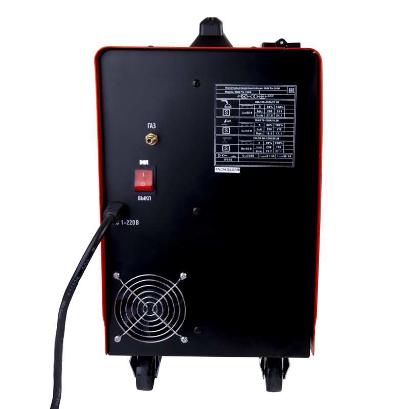 Weld Pro 260M Сварочный аппарат инверторный 260A, 220В MIG/MAG/MMA/Lift TIG с горелкой 24KD, WiederKraft Weld Pro 260M Сварочный аппарат инверторный 260A, 220В MIG/MAG/MMA/Lift TIG с горелкой 24KD, WiederKraft