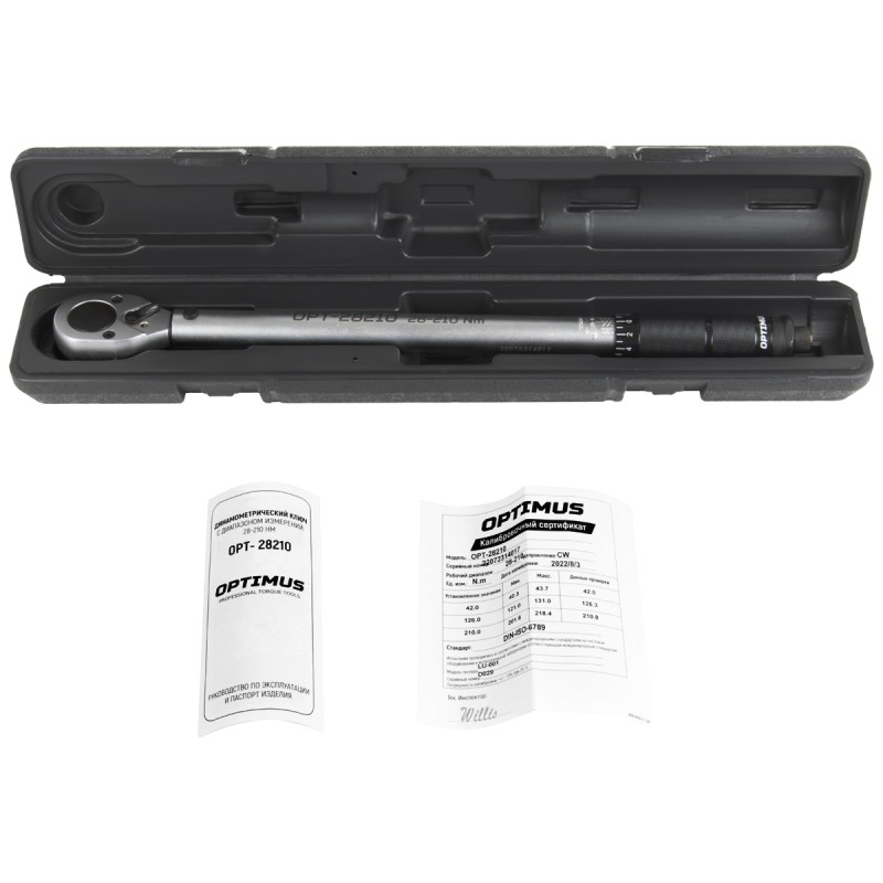 OPT-28210 Динамометрический ключ 28-210 Нм, приводной квадрат 1/2", OPTIMUS OPT-28210 Динамометрический ключ 28-210 Нм, приводной квадрат 1/2", OPTIMUS