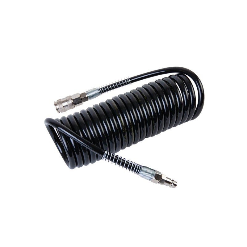 WDK-65757 Шланг спиральный полиуретановый с БРС, 6.5x10 мм, 5 м, WiederKraft