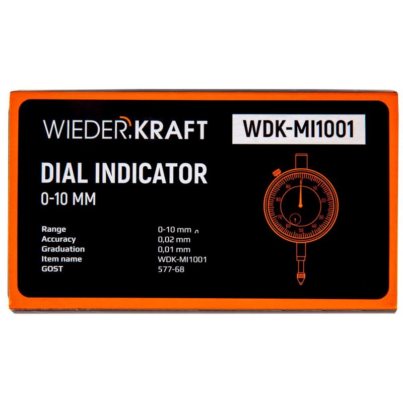 WDK-MI1001 Индикатор часового типа 0-10 мм, 0,01 мм, WiederKraft WDK-MI1001 Индикатор часового типа 0-10 мм, 0,01 мм, WiederKraft