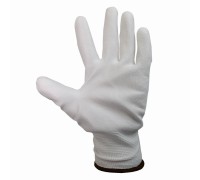 WDK-PU01W / XL Перчатки белые защитные эластичные из нейлона с покрытием, 1 пара, размер XL