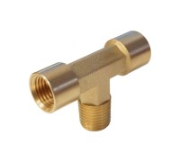 WDK-20FMF Фитинг T - образный, резъба 1/4" PT, F-M-F (внутренний/внешний/внутренний), латунь