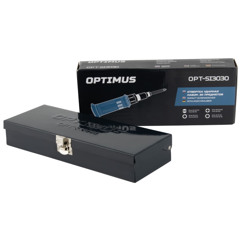 OPT-SI3030 Ударная отвертка с набором бит, 30 предметов, OPTIMUS
