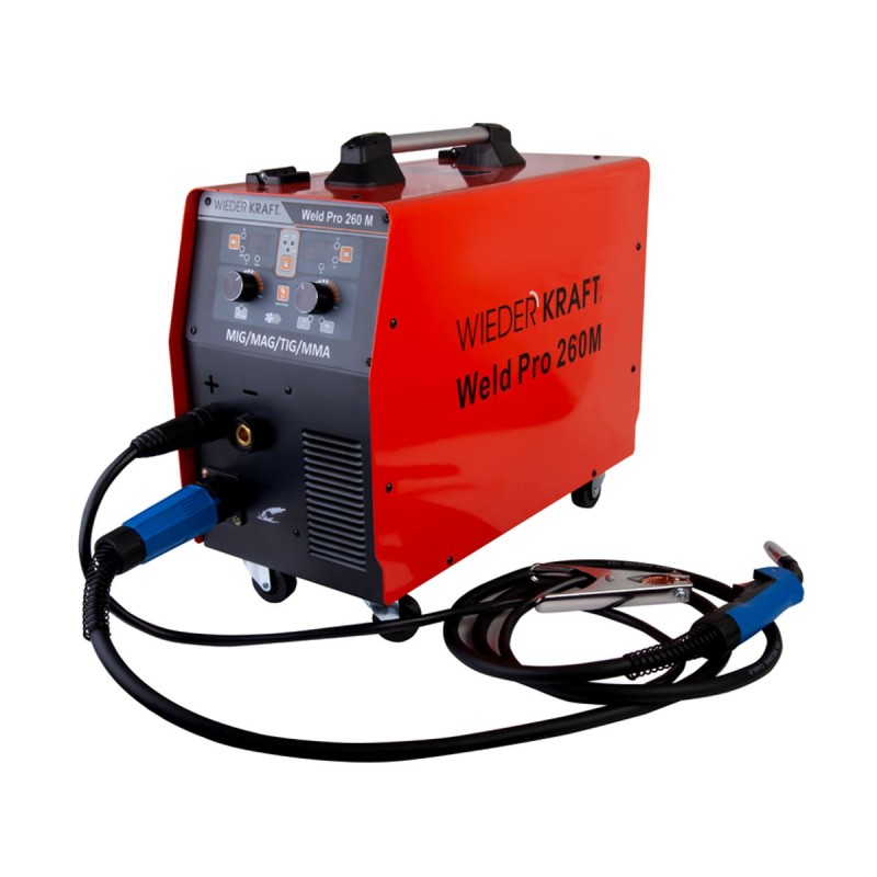 Weld Pro 260M Сварочный аппарат инверторный 260A, 220В MIG/MAG/MMA/Lift TIG с горелкой 24KD, WiederKraft Weld Pro 260M Сварочный аппарат инверторный 260A, 220В MIG/MAG/MMA/Lift TIG с горелкой 24KD, WiederKraft