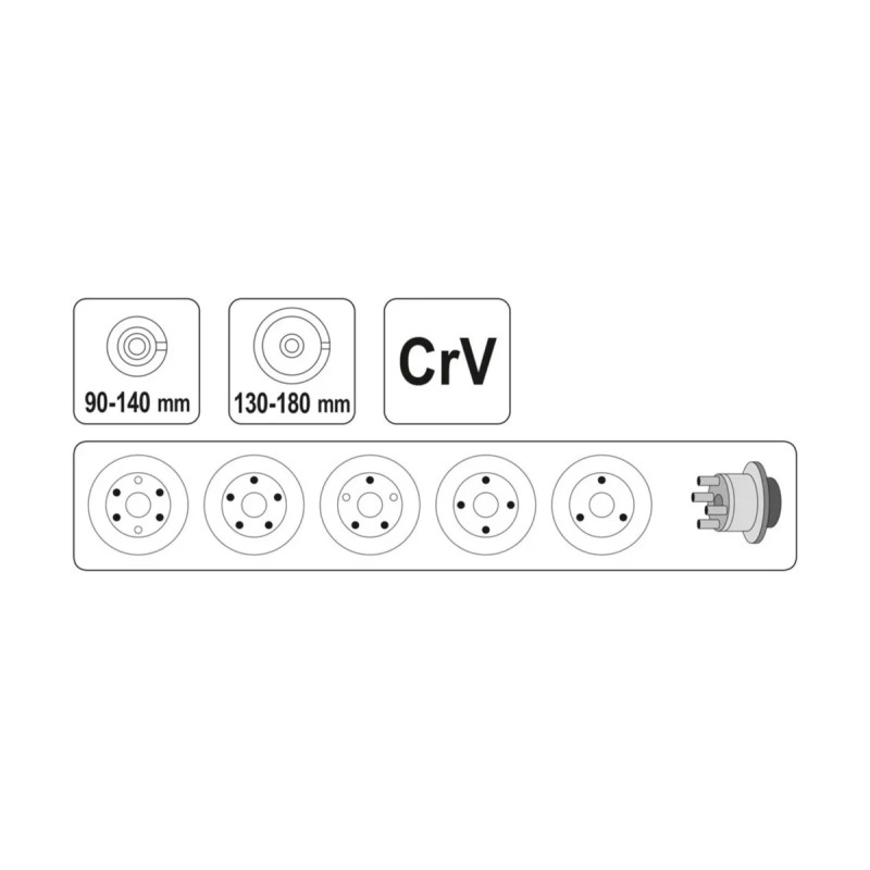 Универсальный съемник ступицы и полуоси YATO YT-0602