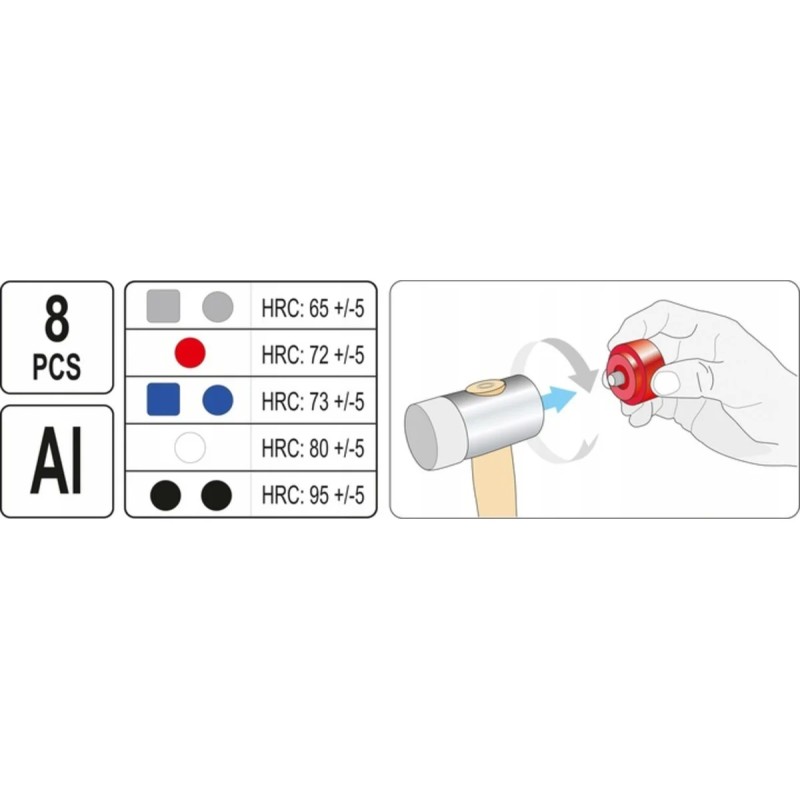 Молоток рихтовочный с насадками YATO YT-45905