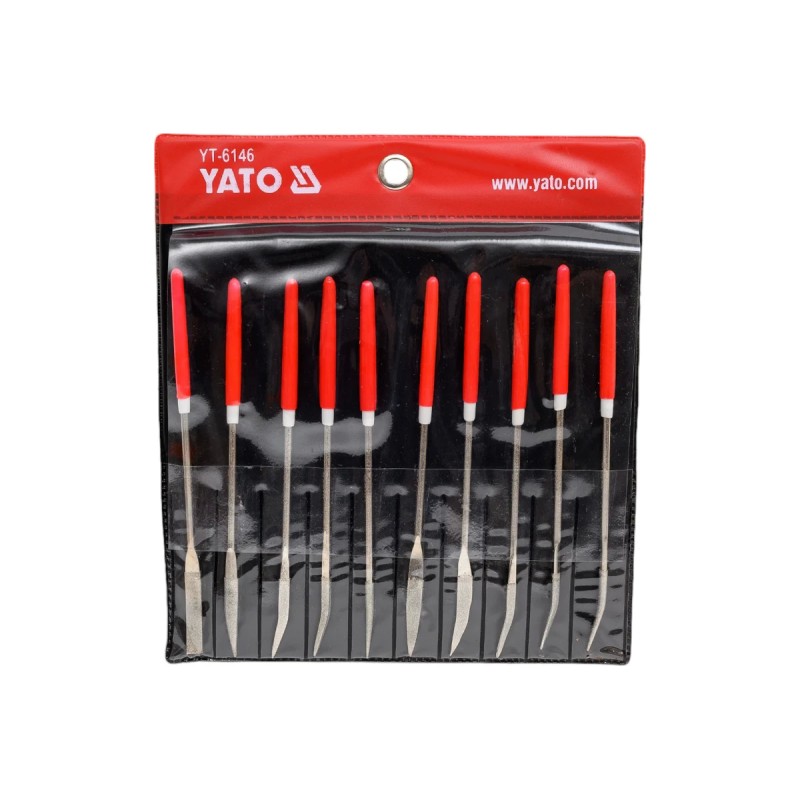 Надфили алмазные в наборе 3х140х30мм 10пр. YATO YT-6146