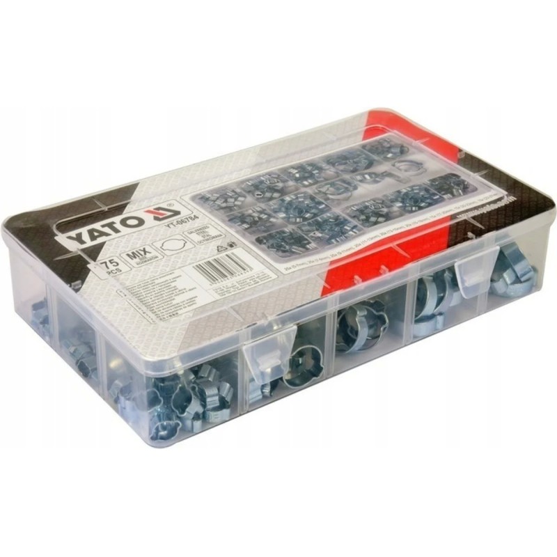 Набор хомутов для шлангов с проушинами 175 штук  YATO YT-06784