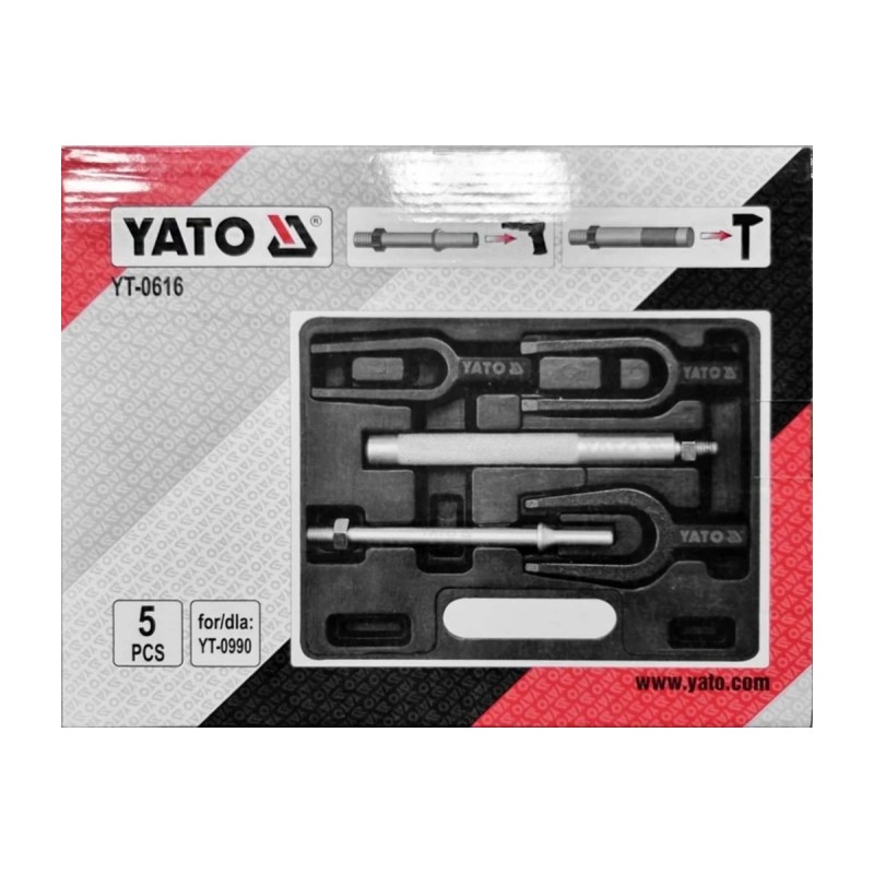 Набор для снятия шаровых шарниров, рулевых тяг и рулевых сошек YATO YT-0616