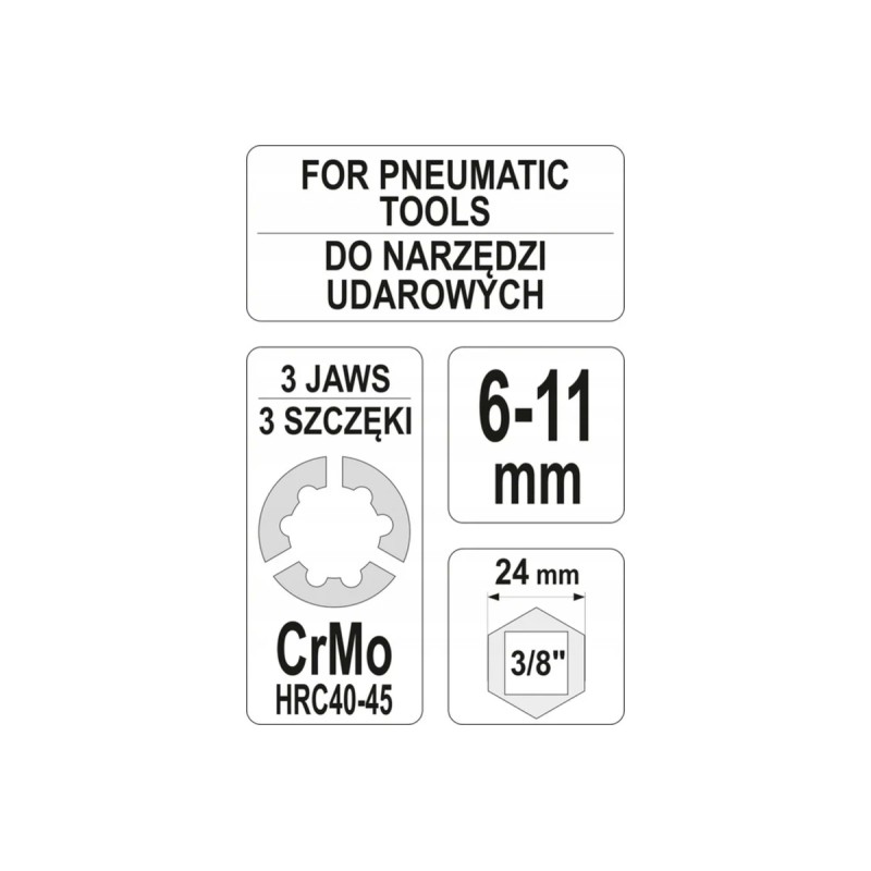 Шпильковерт универсальный с цанговым зажимом 6-11мм YATO YT-06255