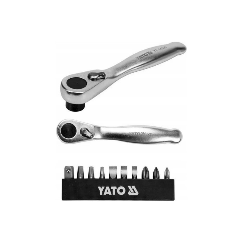 Набор бит с трещоткой 1/4", 11пр.  YATO YT-14390