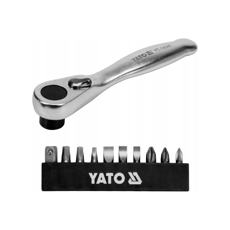Набор бит с трещоткой 1/4", 11пр.  YATO YT-14390
