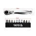 Набор бит с трещоткой 1/4", 11пр.  YATO YT-14390