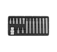 Набор специальных бит TORX SECURITY Т25-Т55 с переходником 15 предм. YATO YT-0417