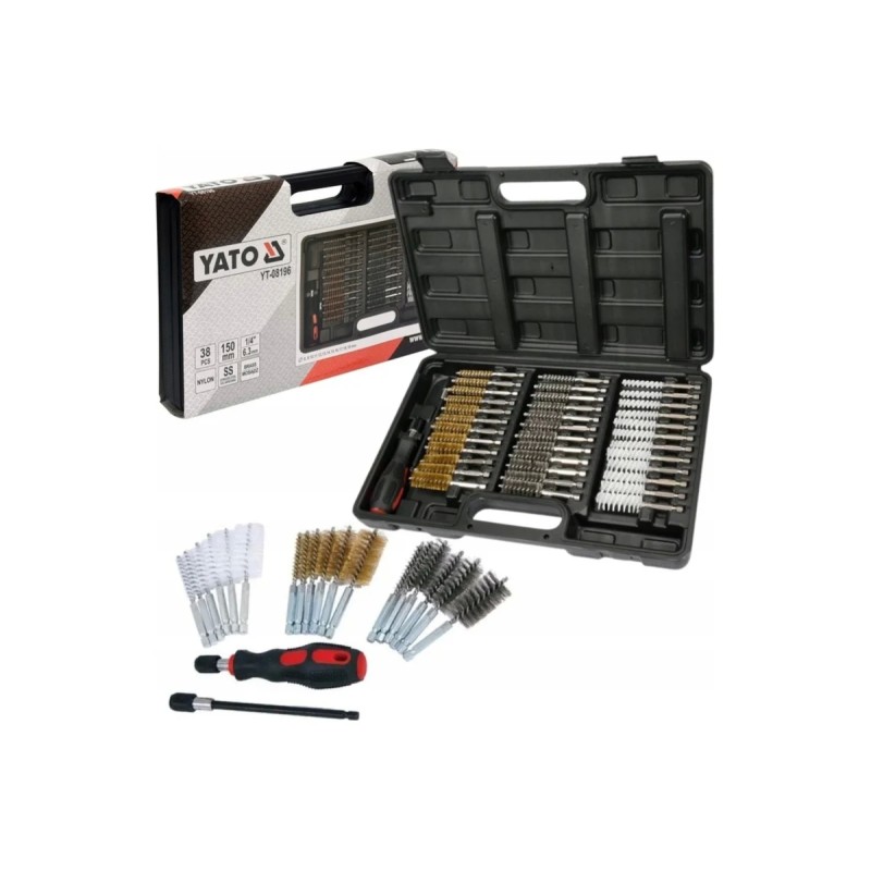 Ерши для чистки гнёзд свечей зажигания и форсунок 38пр YATO YT-08196