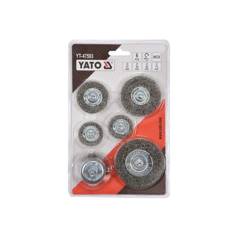 Щетка дисковая с гофрированной проволокой 6шт INOX YATO YT-47593