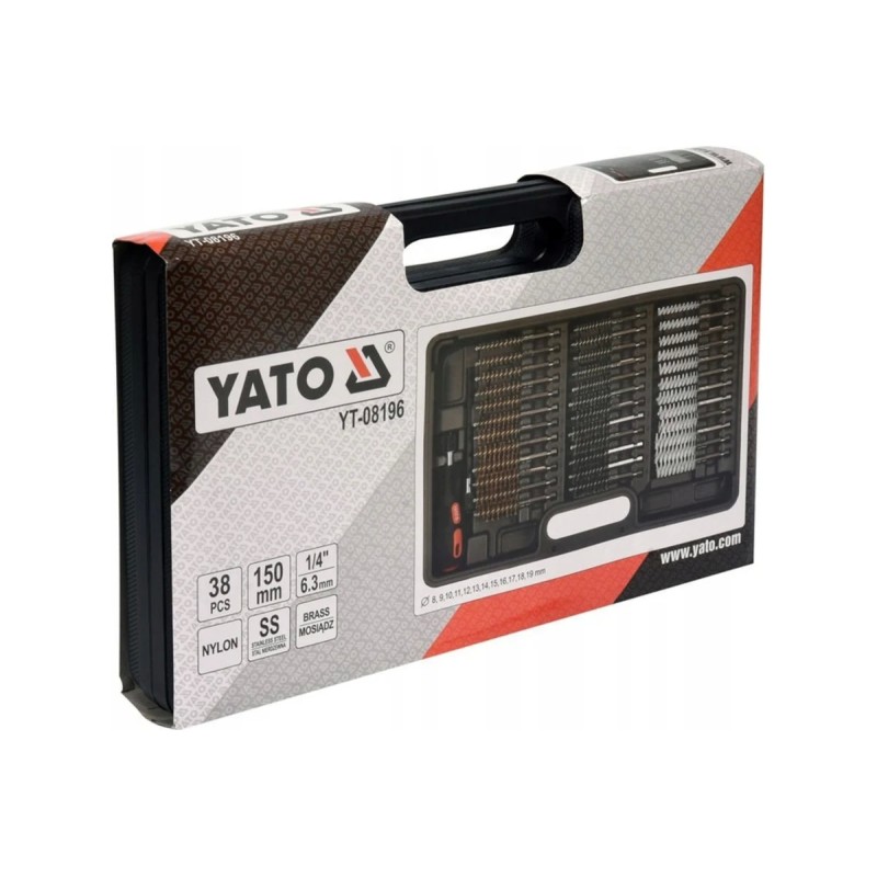 Ерши для чистки гнёзд свечей зажигания и форсунок 38пр YATO YT-08196