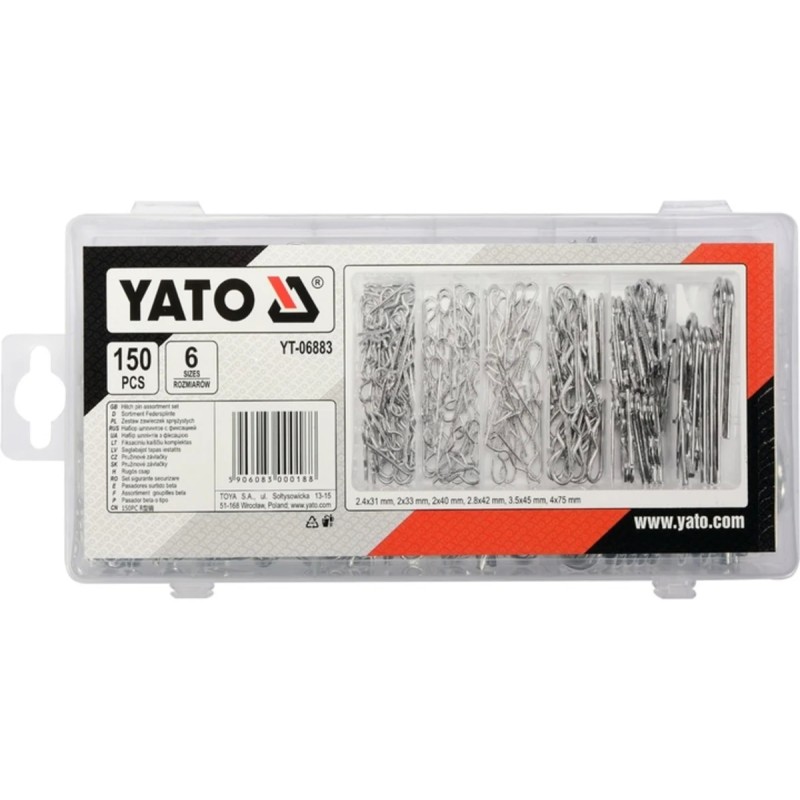 Набор шплинтов с фиксацией, 150 пр YATO YT-06883