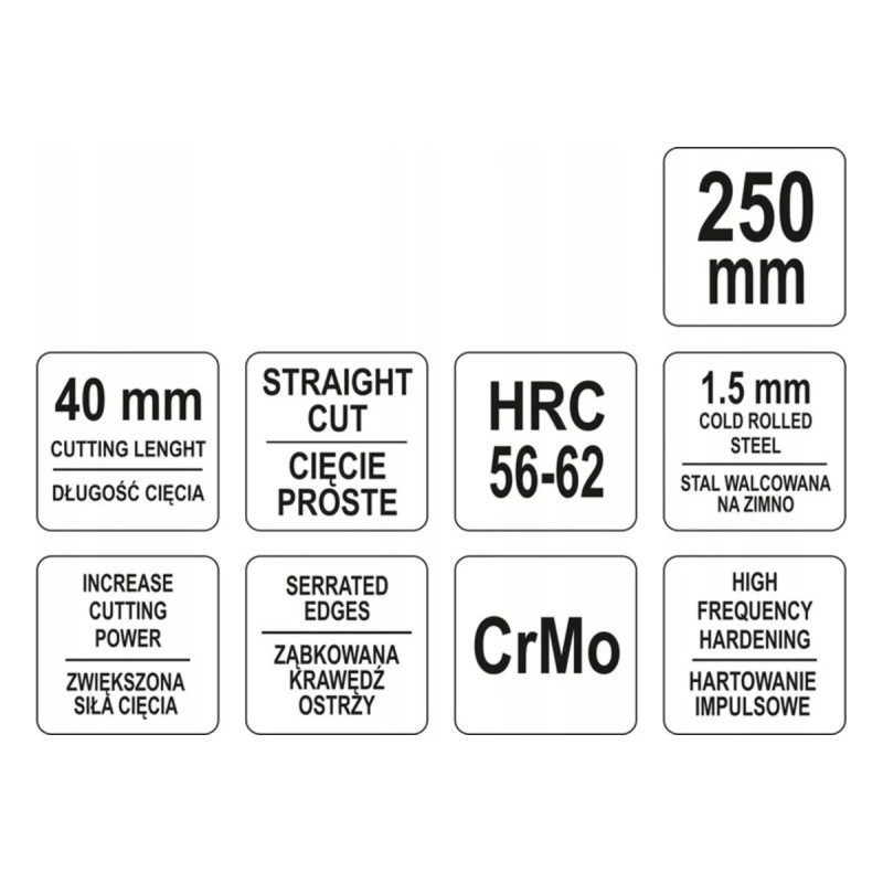 Ножницы по металлу (прямые) 250мм YATO YT-1962