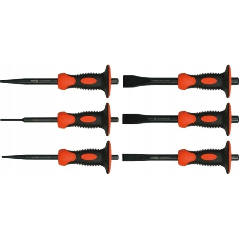 Зубила и пробойники с протектором в наборе 6шт YATO YT-4710