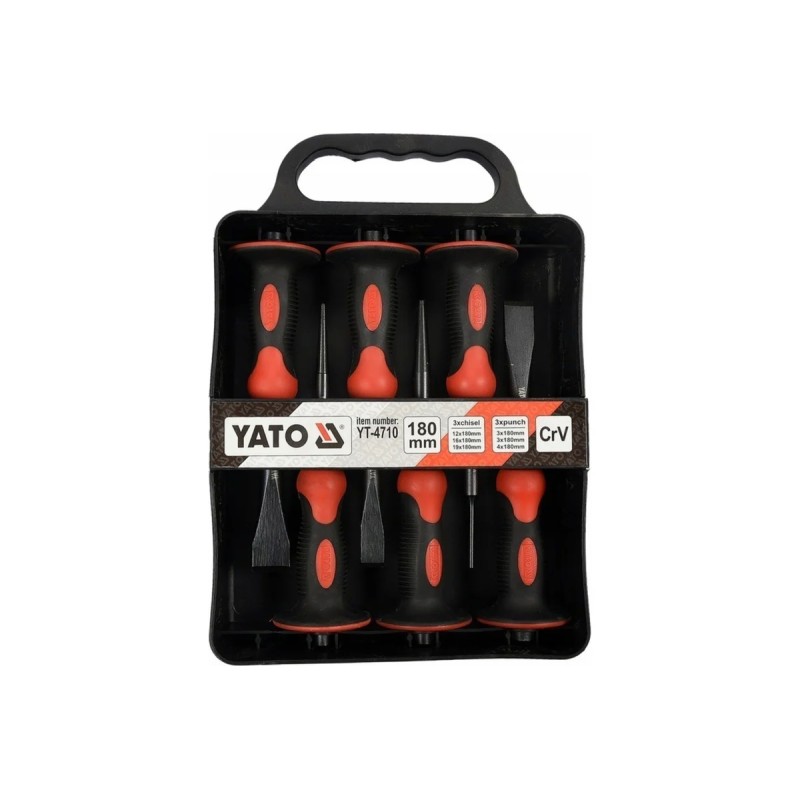 Зубила и пробойники с протектором в наборе 6шт YATO YT-4710