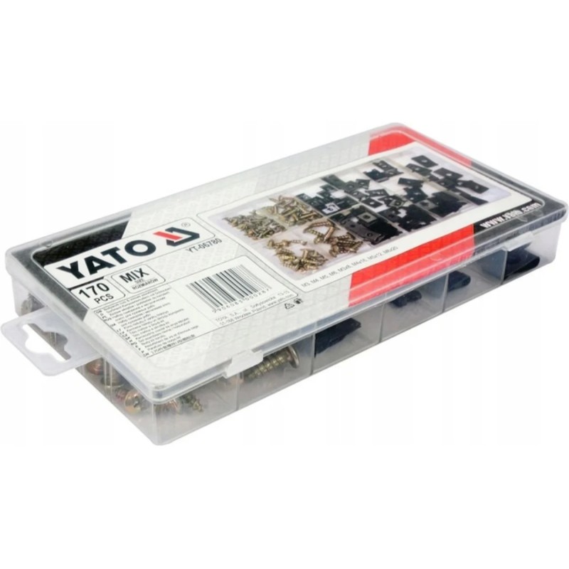 Набор саморезов и металических клипс для кузовных работ, 170 пр YATO YT-06780