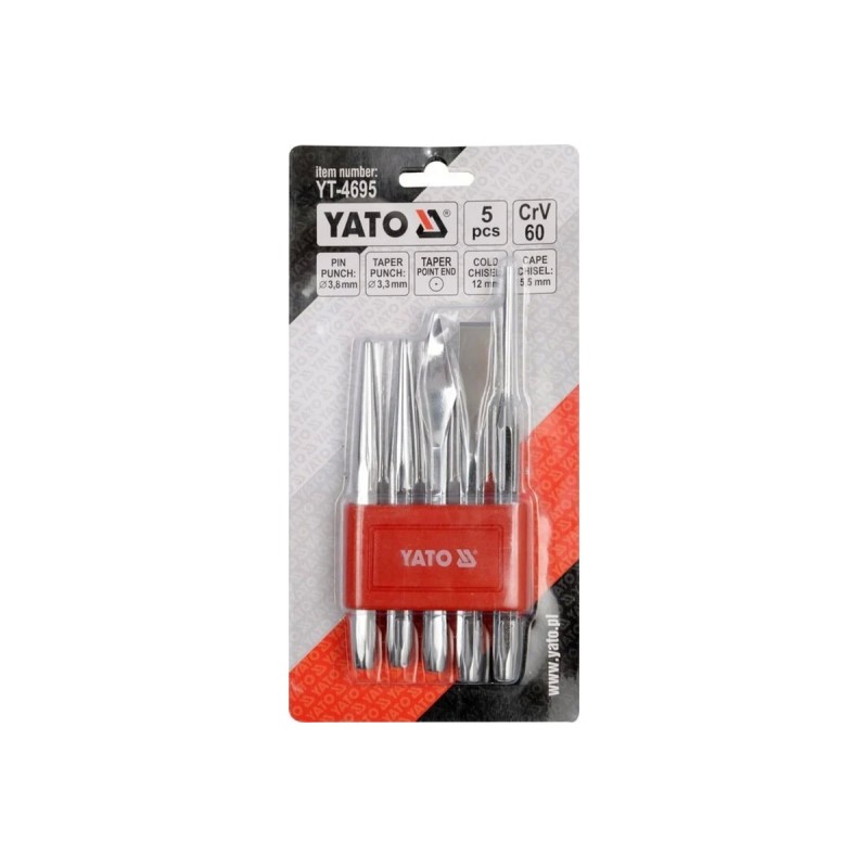 Зубила и керны в наборе 5пр YATO YT-4695