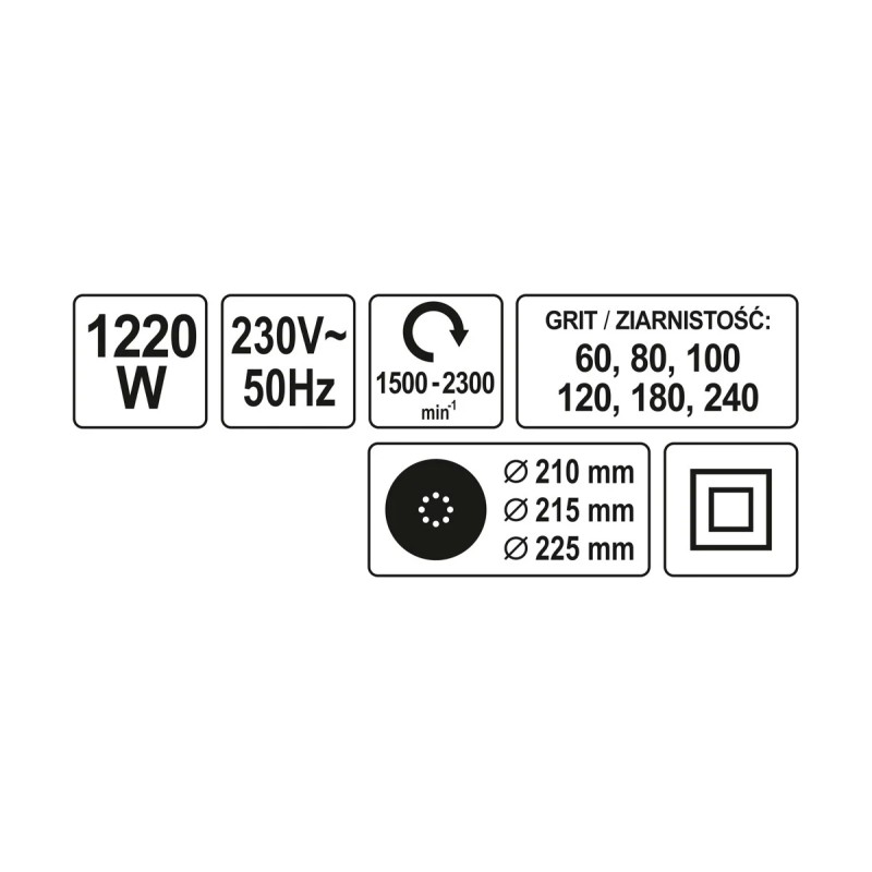 Шлифмашина для стен и потолков 225мм YATO YT-82340