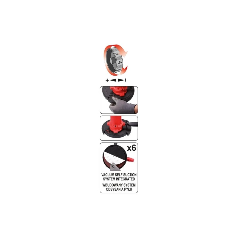 Шлифмашина для стен и потолков 225мм YATO YT-82340