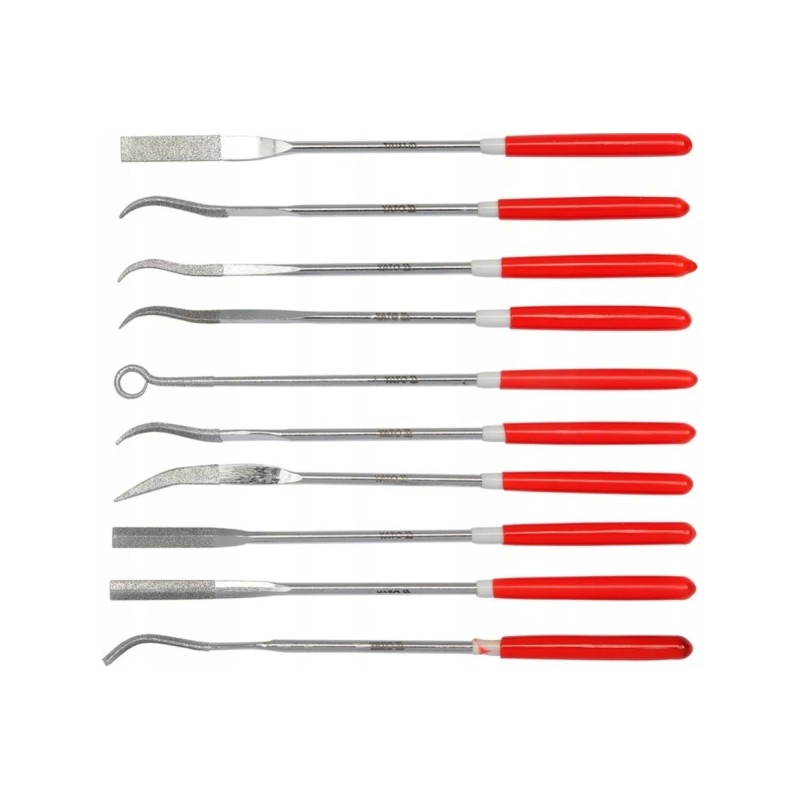 Надфили алмазные в наборе 3х140х25мм 10пр. YATO YT-6145