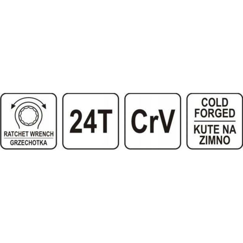 Ключ трещотка проходная 19х22мм YATO YT-4937