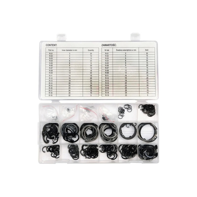 Кольца стопорные внутренние 300шт YATO YT-06881