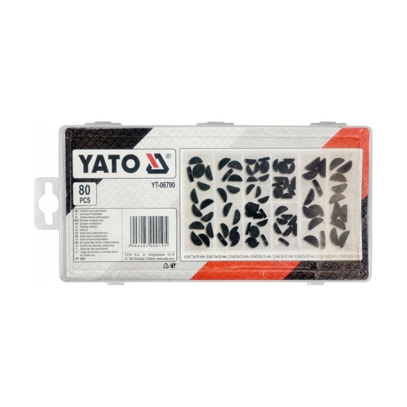 Шпонки полукруглые, 80 пр YATO YT-06790