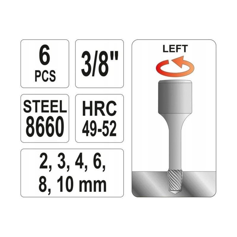 Набор экстракторов для шпилек YATO YT-0623