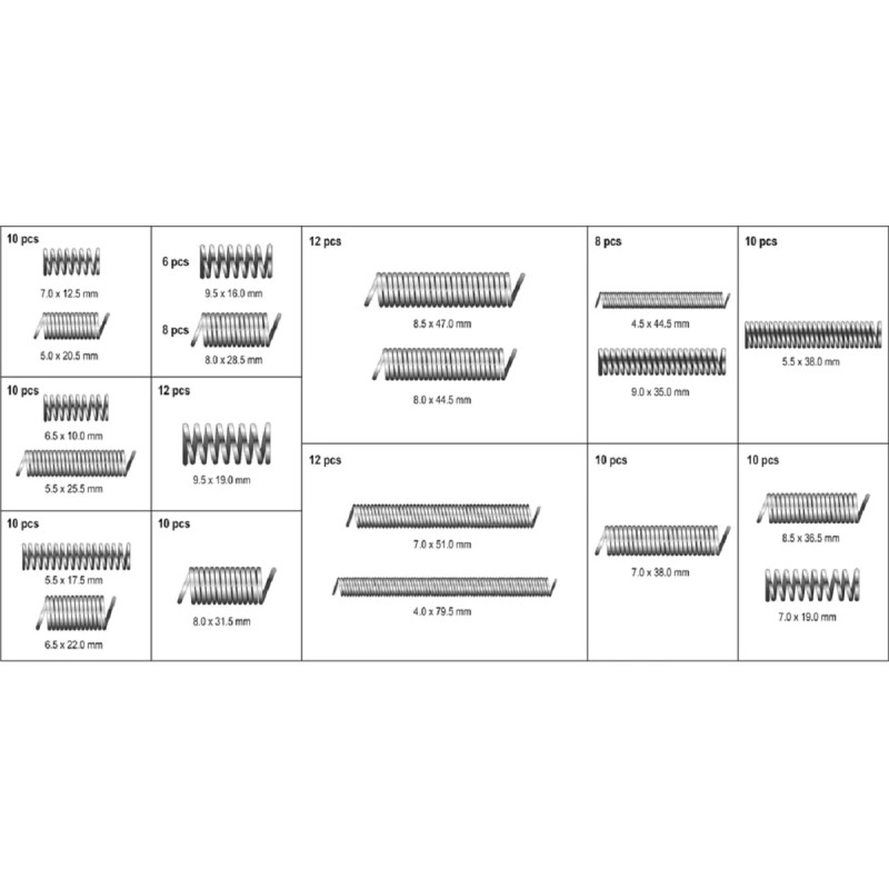 Набор пружинок 200 шт YATO YT-06875