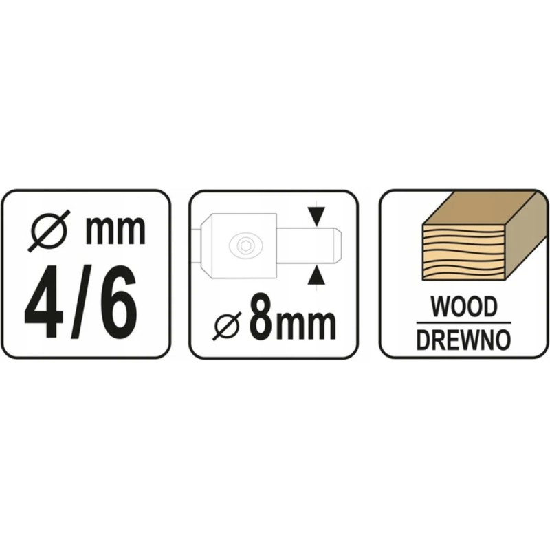 Сверло под конфирмат 4-6мм YATO YT-33021